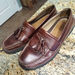 Johnston & Murphy Brown Fowler Kiltie Tassel Leather Loafers 25-8334 Men's Sz 9M